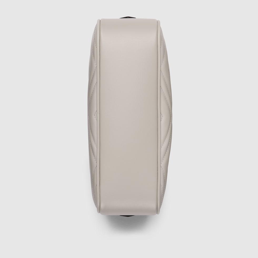 GG Marmont small shoulder bag in light grey leather | GUCCI® SG
