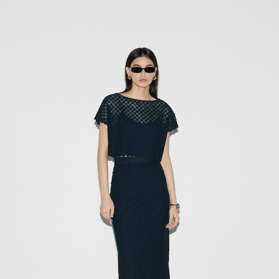 lovely♪◇HORSEBIT デニム ドレス◇GUCCI Denim mini dress with Horsebit in dark blue | GUCCI® US