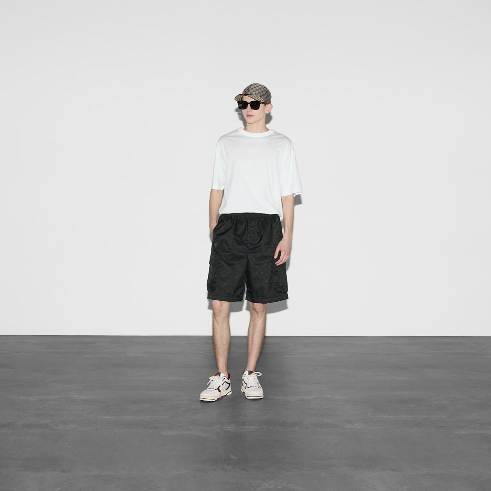 GUCCI Lightweight GG Nylon Jacquard Short Size 50 Black Ready to wear