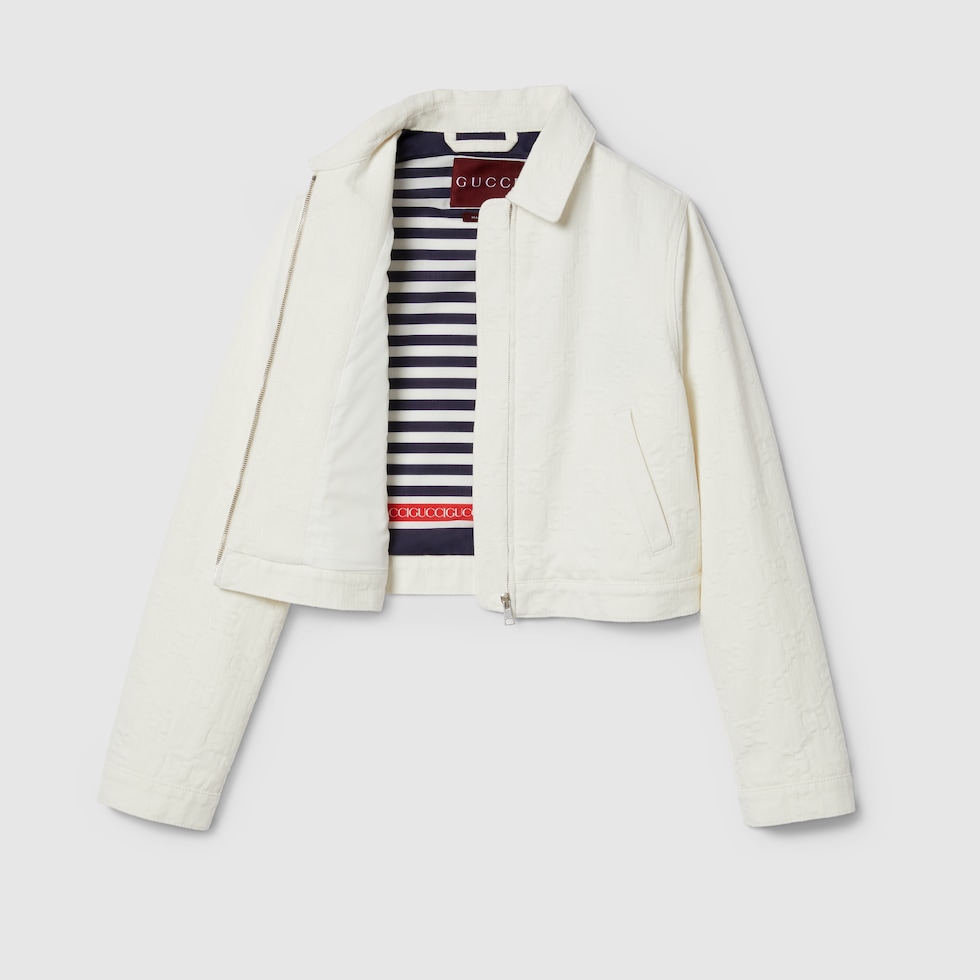 【グッチ】 Jackets - Cropped Jackets ジャケット Gucci GG-logo zip-up Cropped Jacket | Brown | FARFETCH