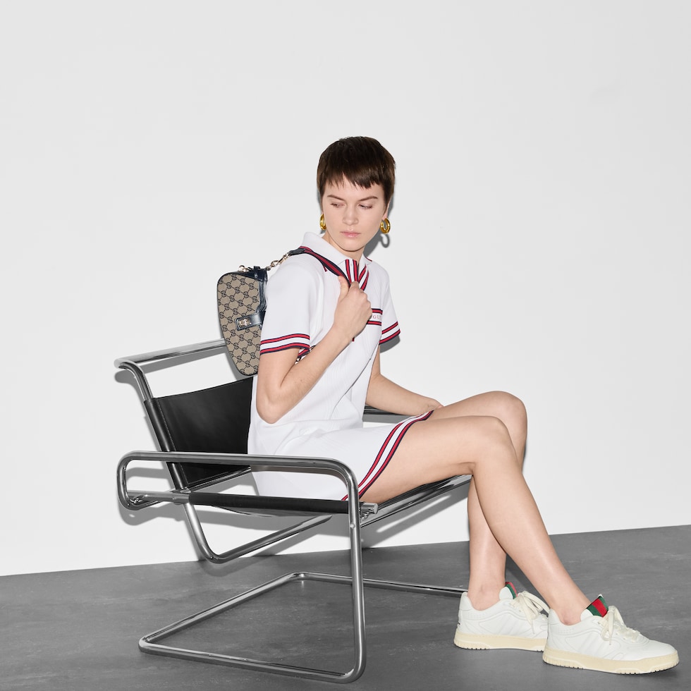 24AW new/GUCCI ウール混ブークレポロドレス PoloDress White Wool bouclé polo dress in ivory | GUCCI® US