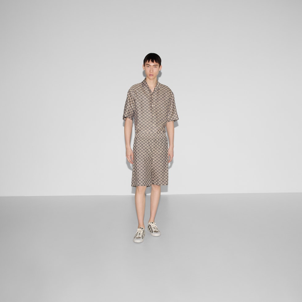 ショートパンツ GUCCI Contrast band tweed bermuda shorts (744874ZANTD 9783) Gucci White Contrast band tweed bermuda shorts for Women