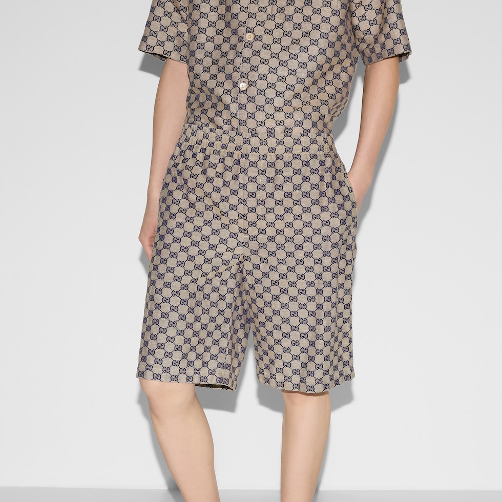 ⭐︎現行品⭐︎ グッチ GUCCI GGパターン ショートパンツ GGジャカードナイロン スイムショートパンツ ・ブラック | GUCCI公式