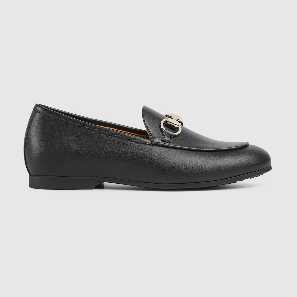 【在庫僅少】 Children's loafer with Horsebit in black leather | GUCCI® US 靴