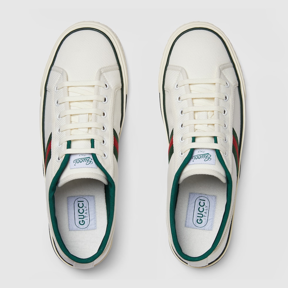 Men's Gucci Tennis 1977 trainer in white canvas | GUCCI® GR