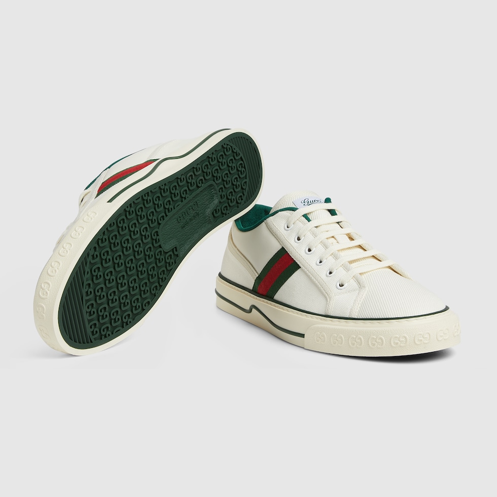 Men's Gucci Tennis 1977 trainer in white canvas | GUCCI® GR Men's Gucci Tennis 1977 trainer in white canvas | GUCCI® GR