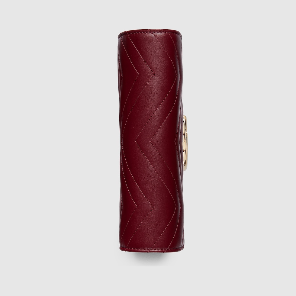 GG Marmont wallet on chain in Rosso Ancora red leather GG Marmont wallet on chain in Rosso Ancora red leather