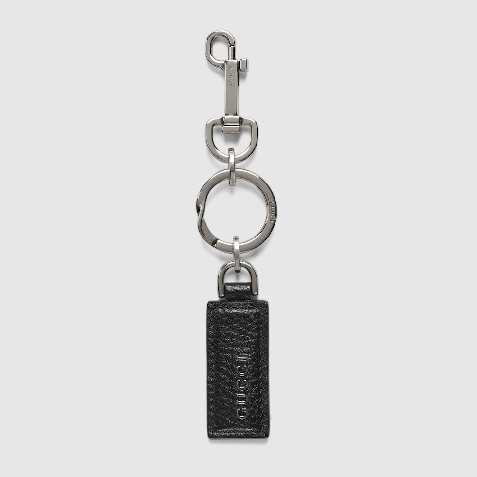 GUCCI ブラックレザー キーホルダー GUCCI レザーキーホルダー ブラック - メルカリ
