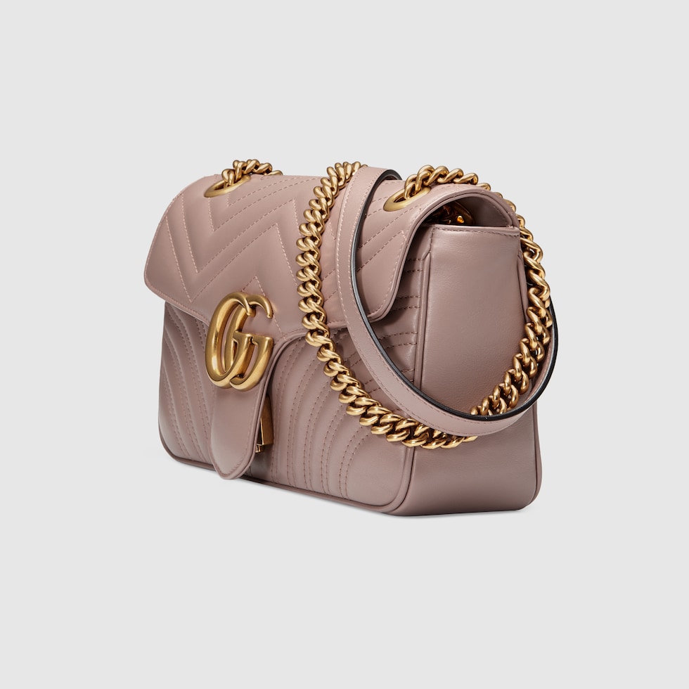 Bolsa para el hombro GG Marmont inpiel color rosa empolvado GUCCI MX