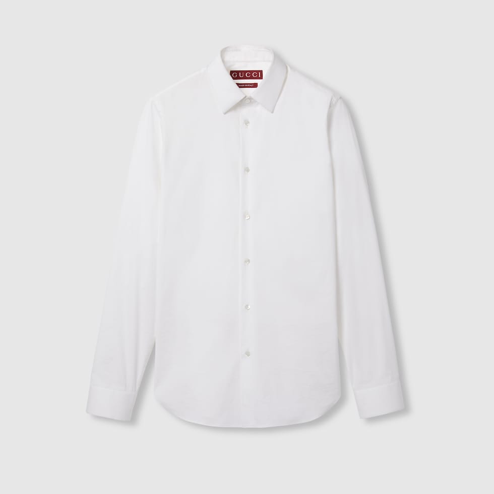 Tシャツ・カットソー GUCCI SS25 White poplin oversize shirt (818454ZAJP1 9000) Poplin shirt | Gucci | OTTODISANPIETRO