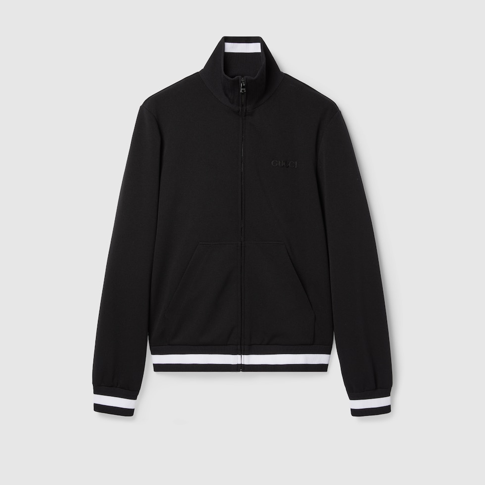 Technical jersey zip jacket in black | GUCCI® UK Technical jersey zip jacket in black | GUCCI® UK
