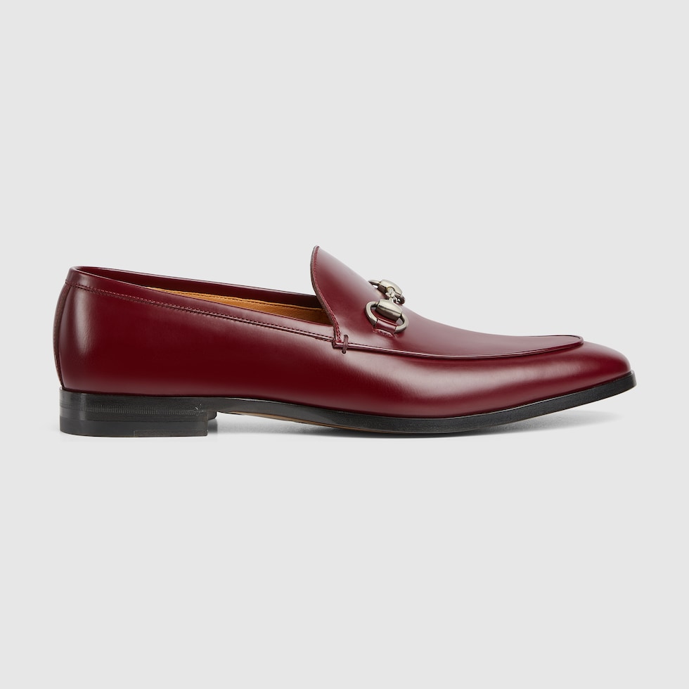 Men s loafer with Horsebit in Rosso Ancora red leather GUCCI Canada