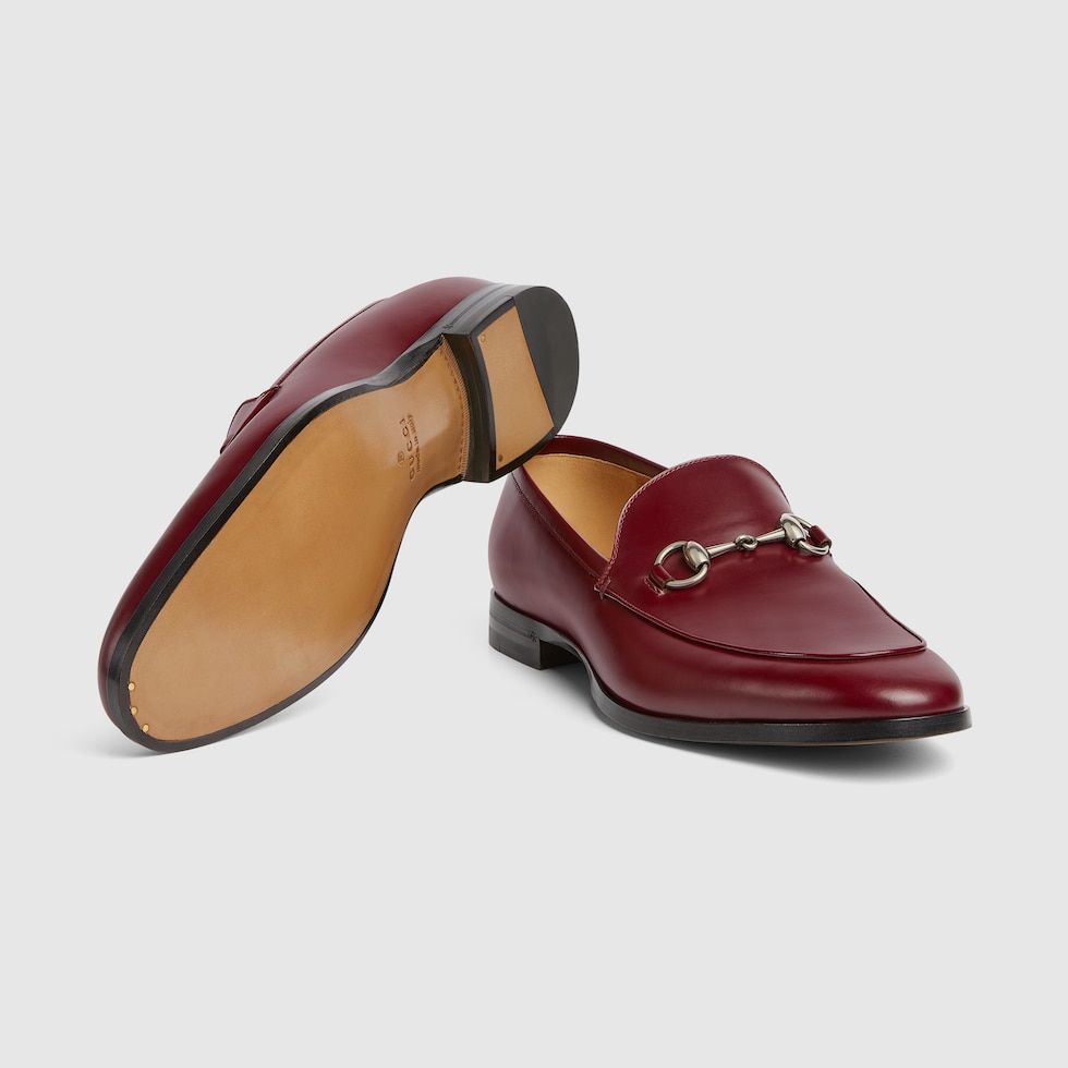 Leather horsebit loafer gucci online