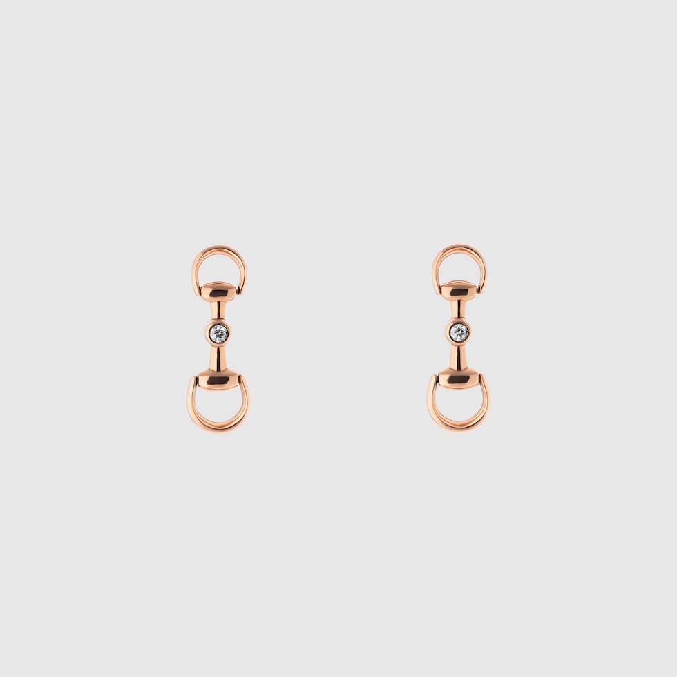 GUCCI ピアス ホースビット〕18K ダイヤモンド ピアス ・18K ピンクゴールド