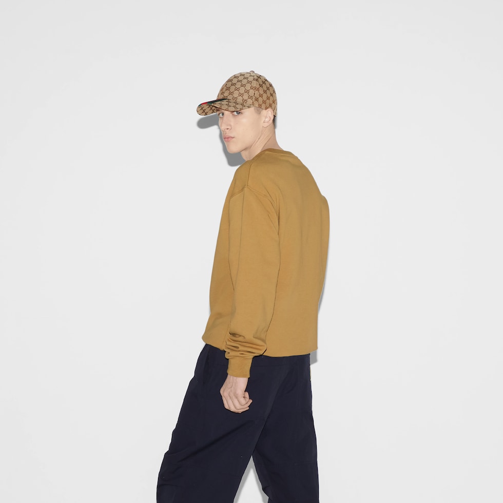 Cotton jersey sweatshirt in camel | GUCCI® US Cotton jersey sweatshirt in camel | GUCCI® US