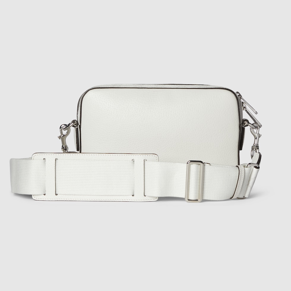Small GG crossbody bag with tag in white leather GUCCI Australia