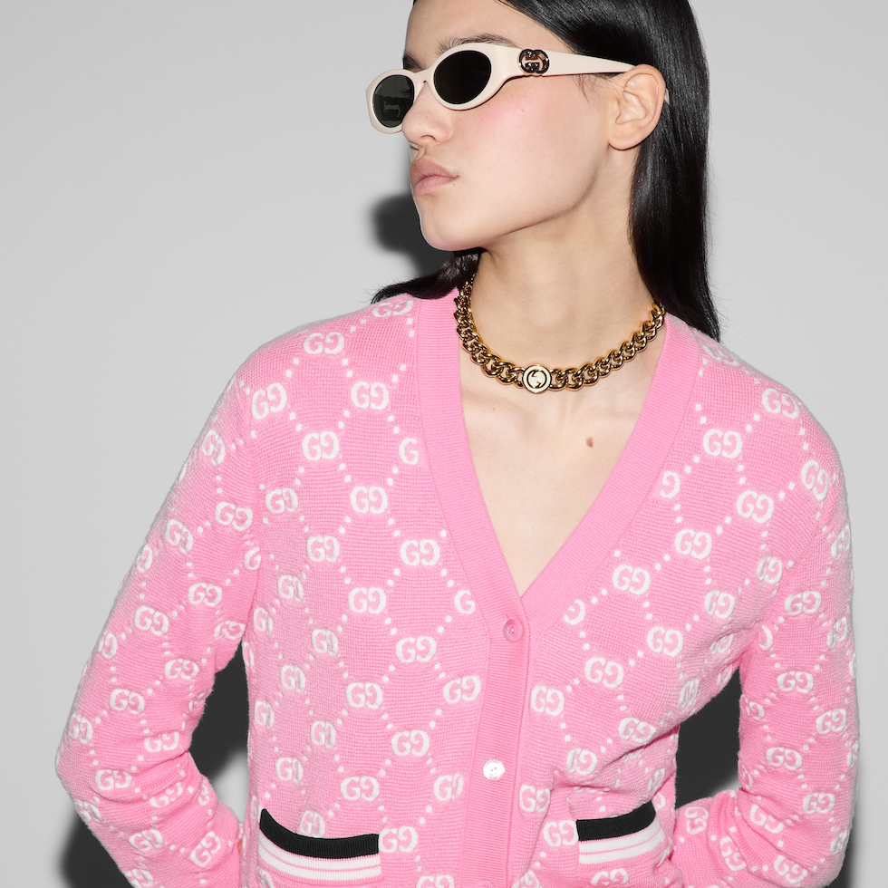 032c Pink Logo Cardigan 032c