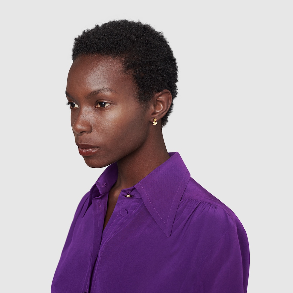 GG Running 18k earrings in yellow gold | GUCCI® US