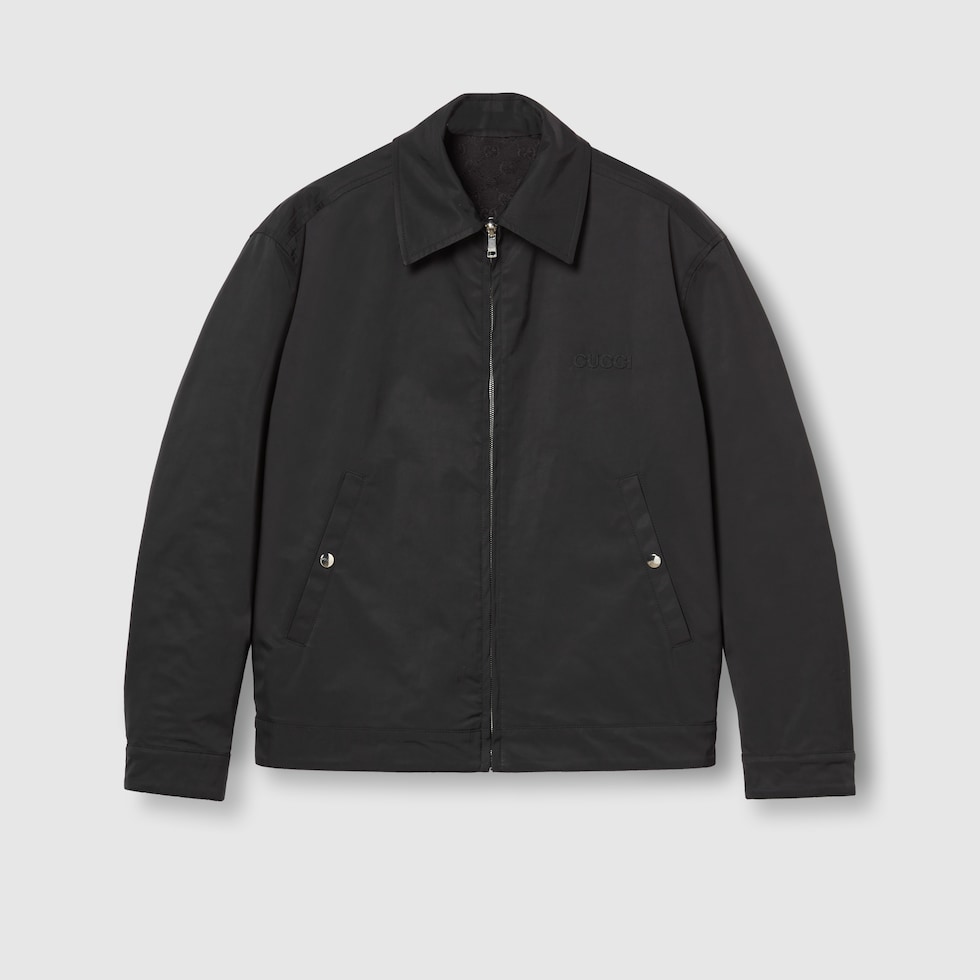 ジャケット GUCCI BLACK STRETCH POLYESTER JACKET GG nylon canvas jacket in black | GUCCI® US