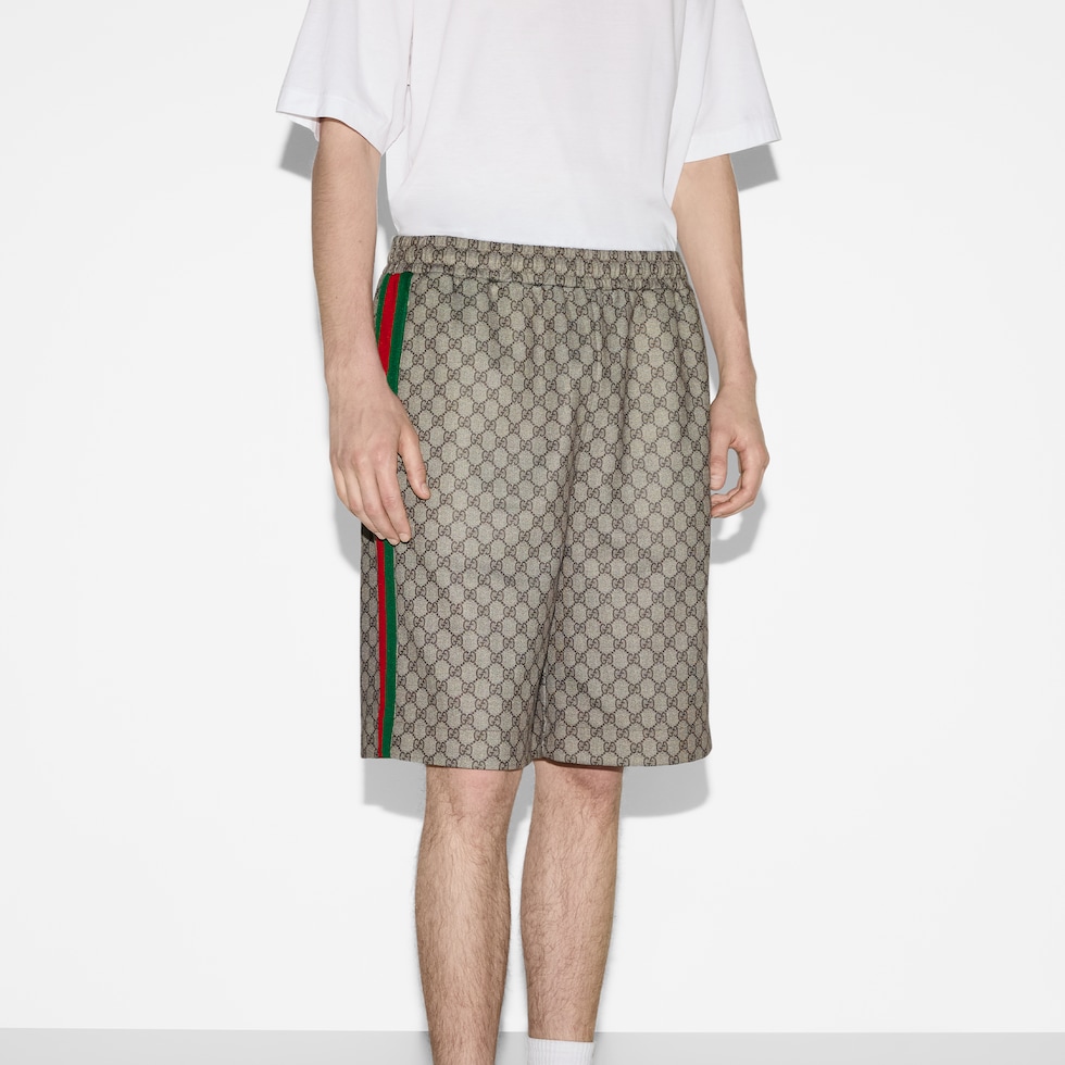 日本未入荷【GUCCI】GG テクニカルジャージー ショートパンツ ウェブ ストライプ テクニカルジャージー ショートパンツ
