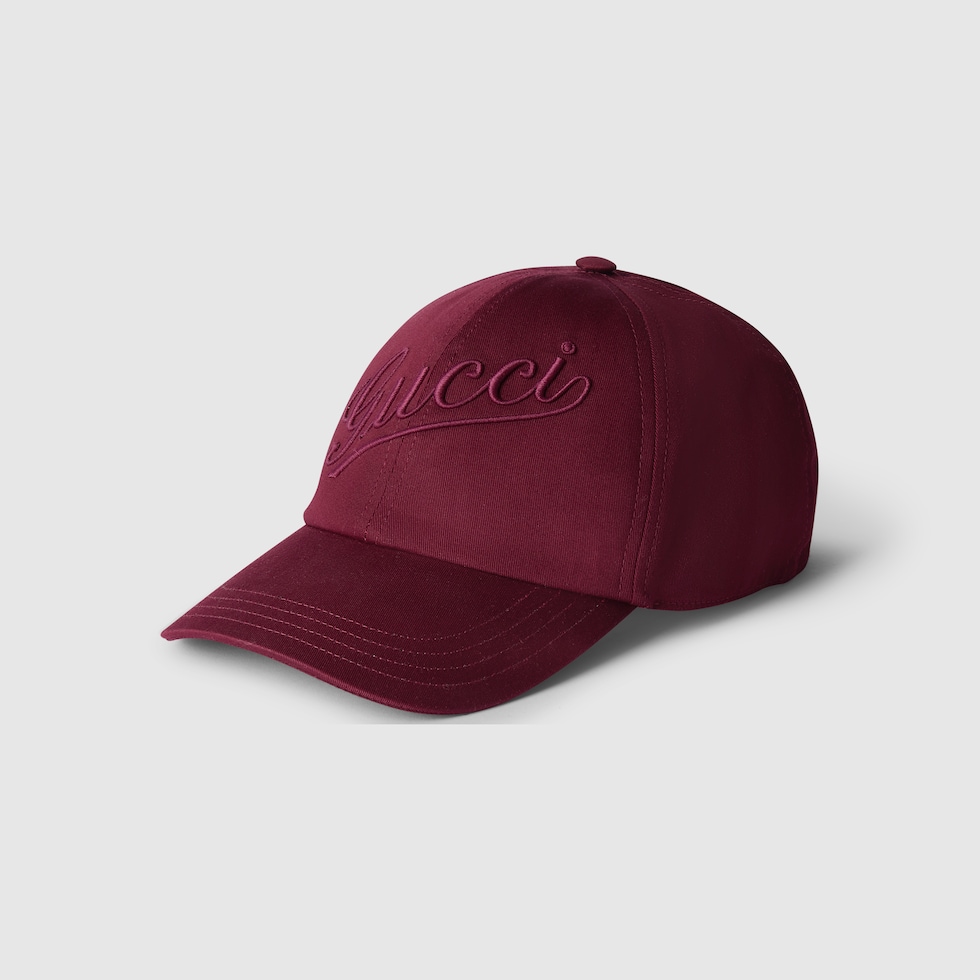 Cotton baseball hat with embroidery in Rosso Ancora red