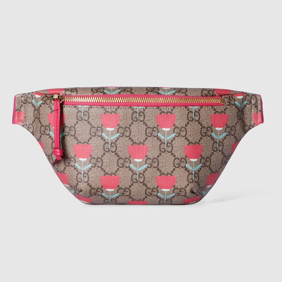 GUCCI kids ポシェット Children's printed GG belt bag in beige and ebony GG Supreme
