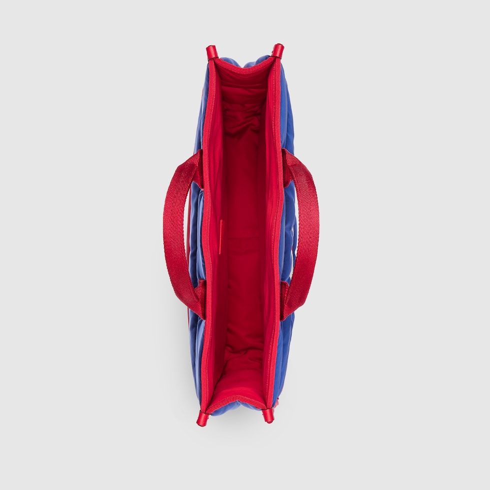 Kinder Shopper mit Gucci und Streifen in blaues Nylon GUCCI DE
