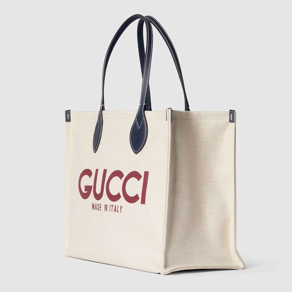 トートバッグ GUCCI FW24 'Gucci' midi shopping bag (772176FACUL 8573) GUCCI Printed Tote Bag 772176FACUL8573 canvas leather Beige