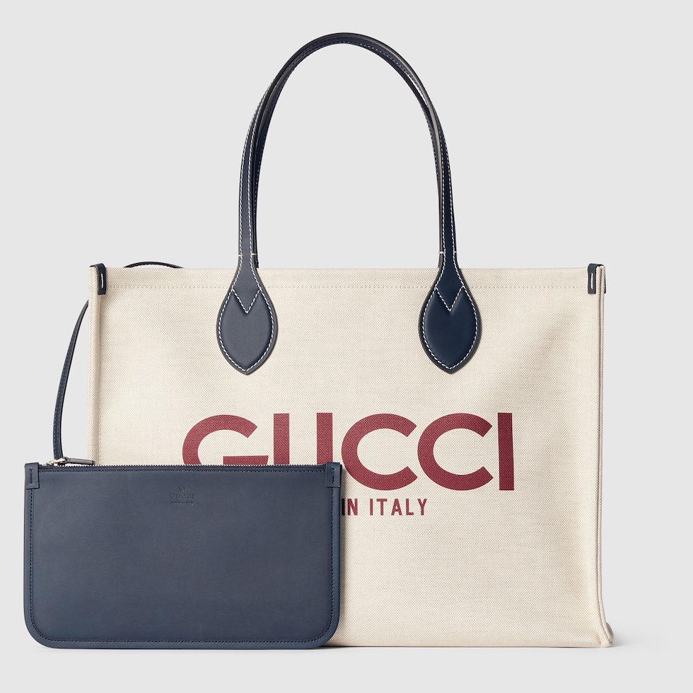 GUCCI プリント ミディアム トートバッグベージュ キャンバス