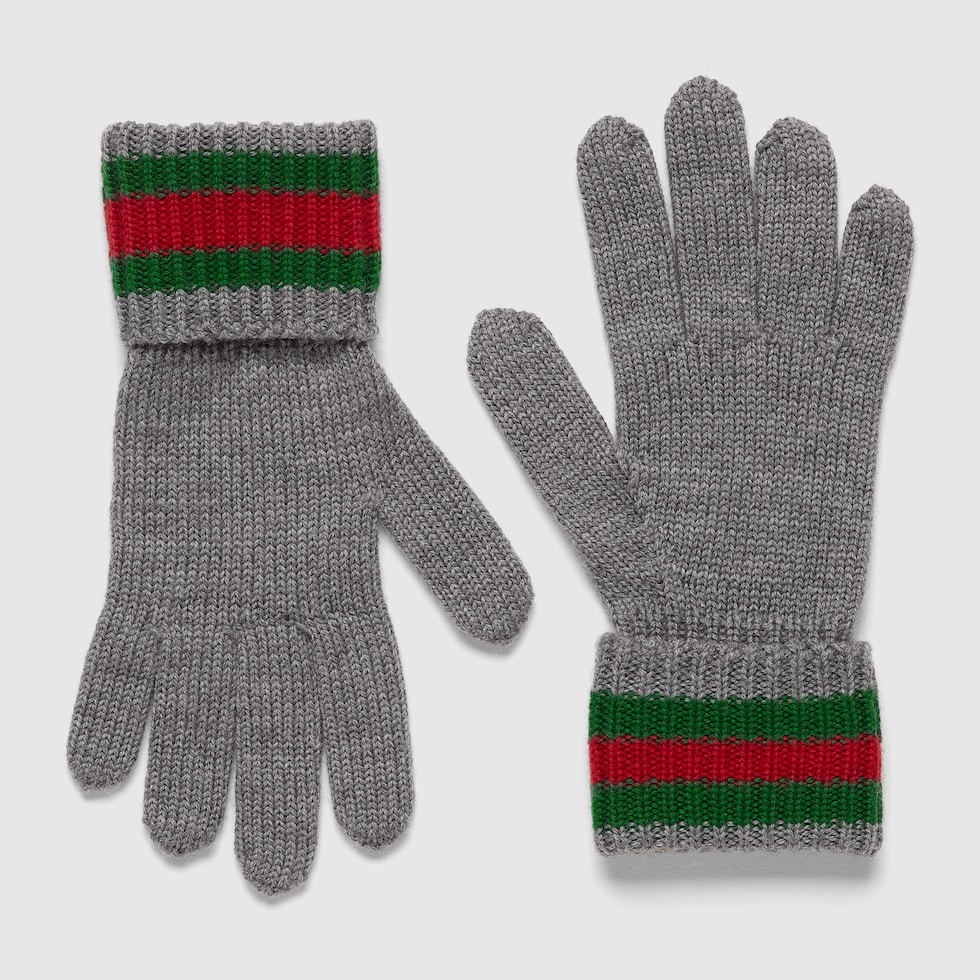 Children s wool gloves in grey GUCCI IE