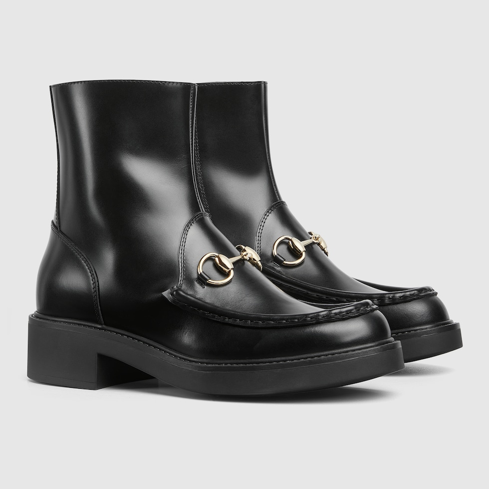 GUCCI Women s Horsebit Boot Black Leather