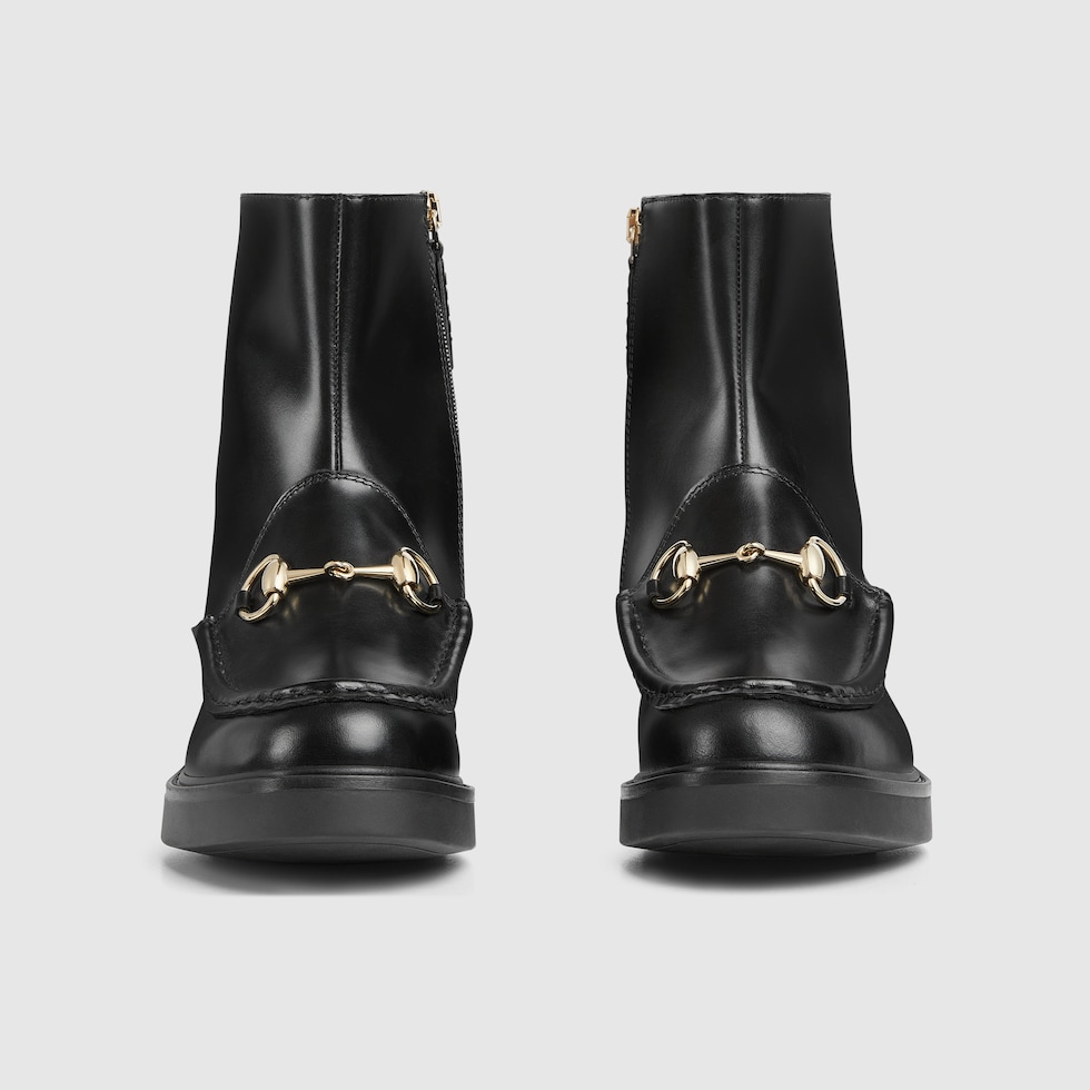 Women s Horsebit boot in black leather GUCCI TR