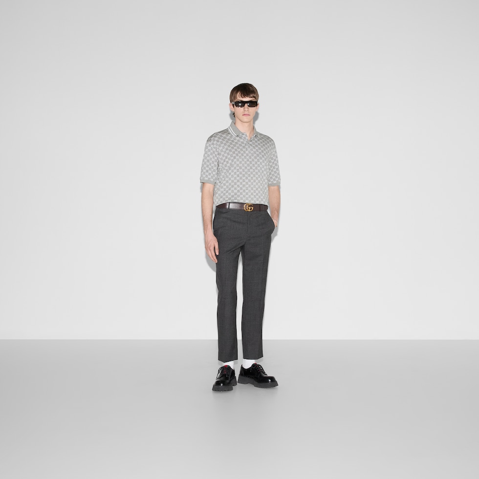 GUCCI　グッチ　18SS　シェリーライン　サイドロゴ　ピケ　ポロシャツ　S GUCCI グッチ GG柄 シェリーライン 半袖ポロシャツ 251623 X3235