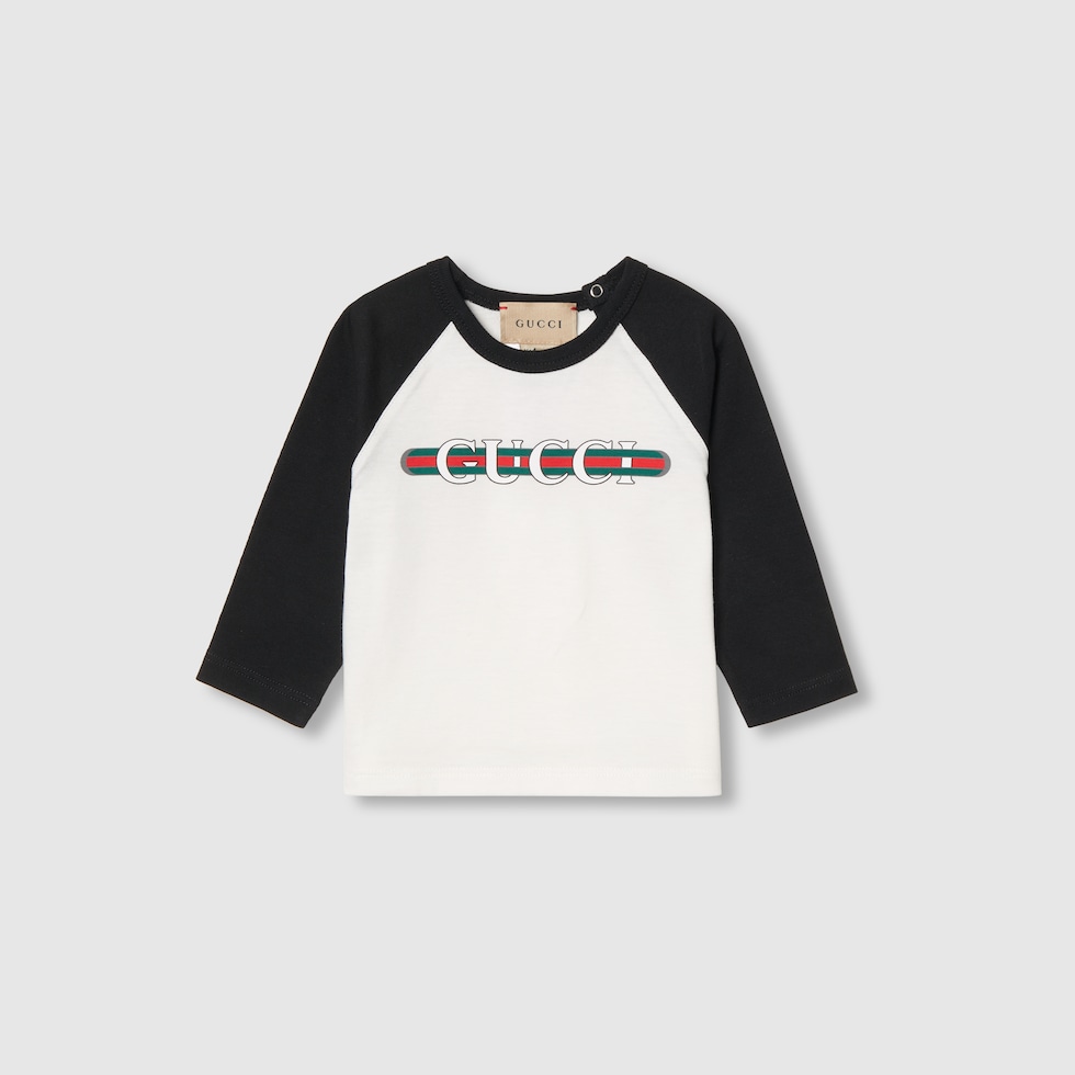 ベビー〕プリント コットン Tシャツホワイト＆ブラック | GUCCI公式