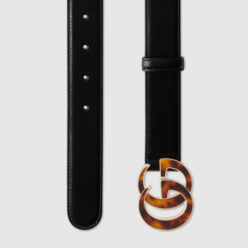 GG Marmont belt in black leather GUCCI UK