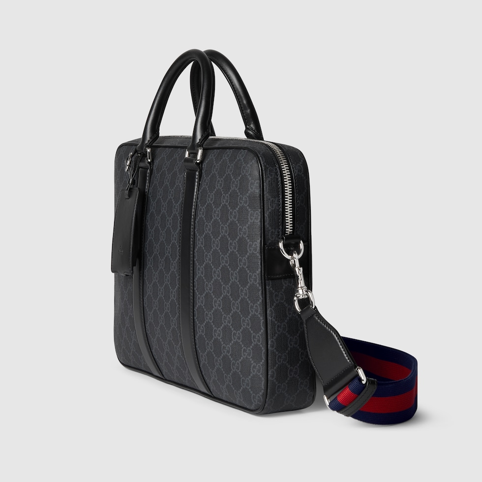 GG Black medium briefcase in black GG Supreme | GUCCI® US