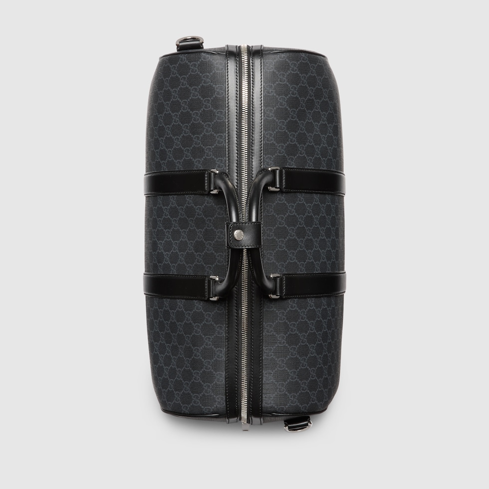 Gg Duffle Bag In Black Gg Supreme 