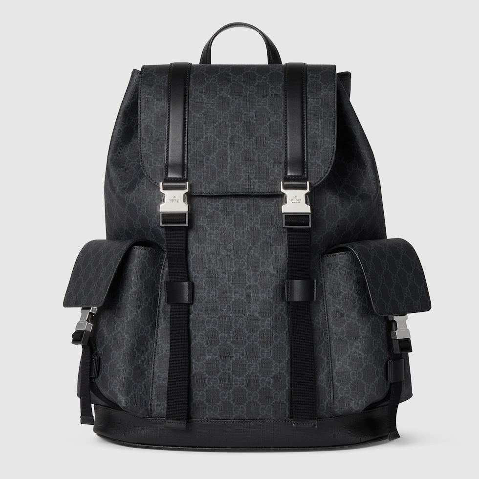 Großer GG Black Rucksack in schwarzer GG Supreme | GUCCI® DE