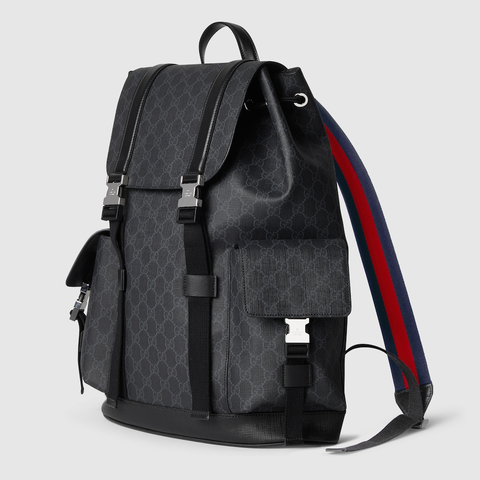 GG Black large backpack in black GG Supreme | GUCCI® US