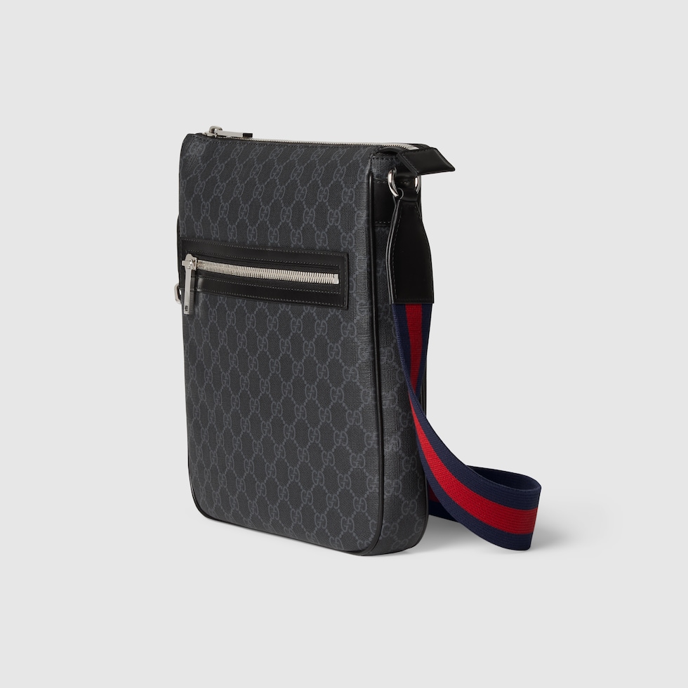GG Black medium messenger bag in black GG Supreme | GUCCI® SI