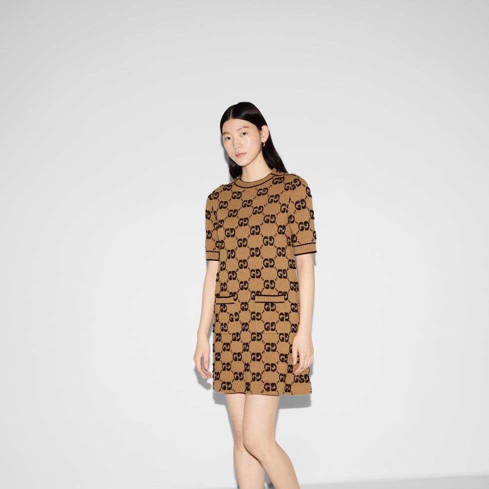 グッチ　ニット　GGウールブークレジャガードドレス　新品　タグ付き グッチ レディース ウェアGGウール ブークレ ジャカード ドレス