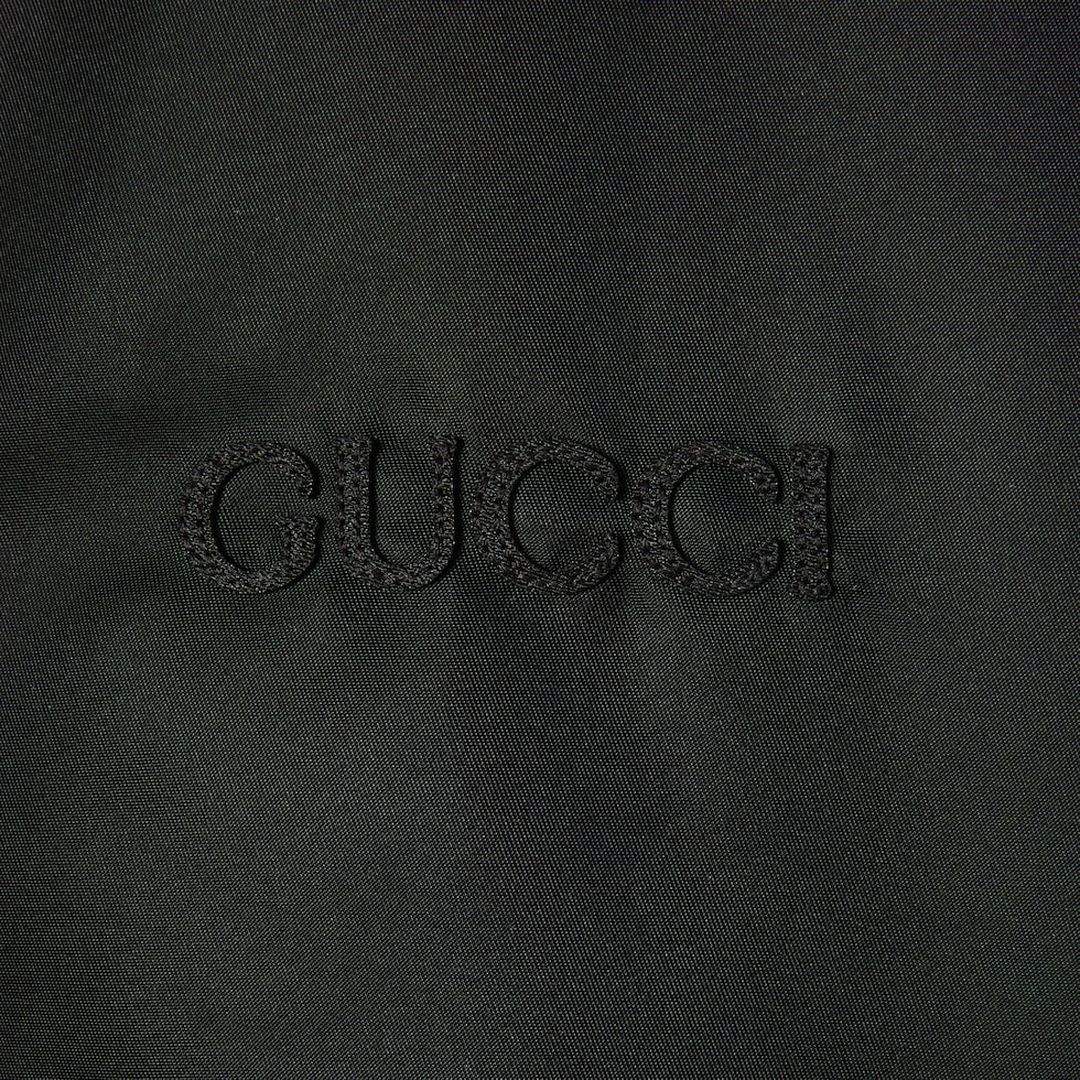 Nylon twill bomber jacket in black GUCCI AE