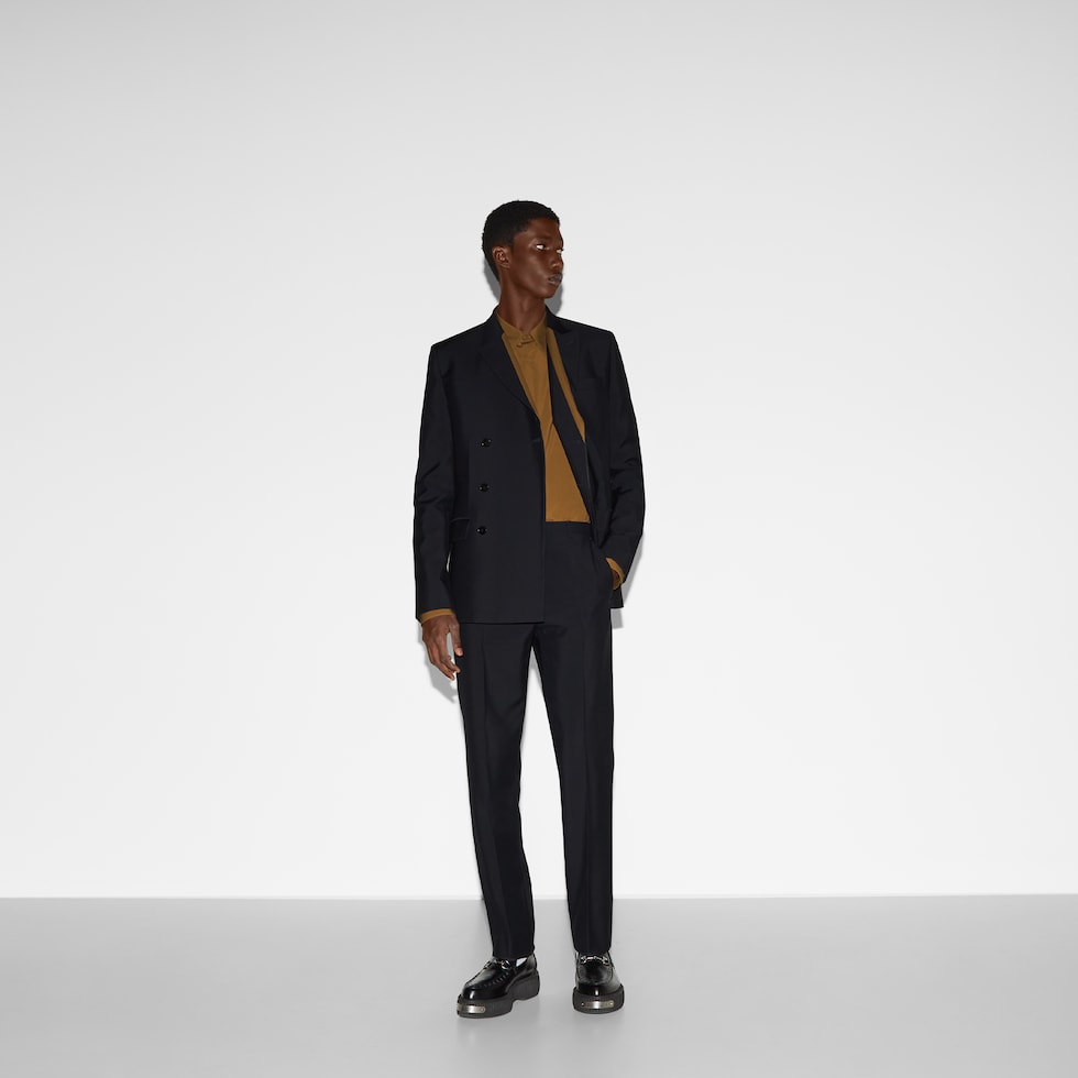 Heavy cotton poplin shirt in light brown | GUCCI® US Heavy cotton poplin shirt in light brown | GUCCI® US
