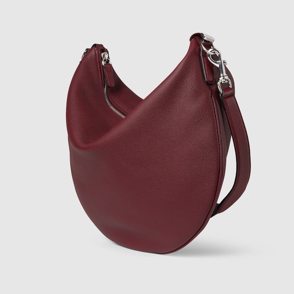 Gucci B large shoulder bag in Rosso Ancora red leather