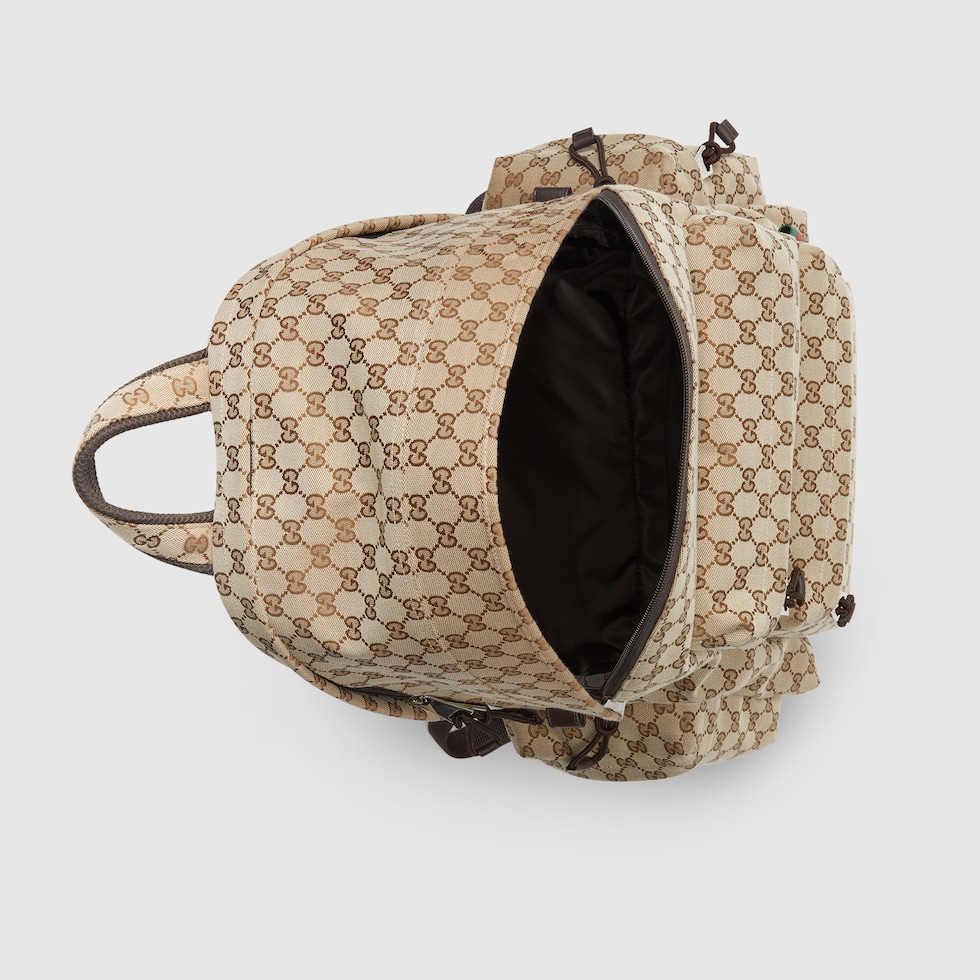 GG canvas large backpack in beige and dark brown GG canvas GG canvas large backpack in beige and dark brown GG canvas
