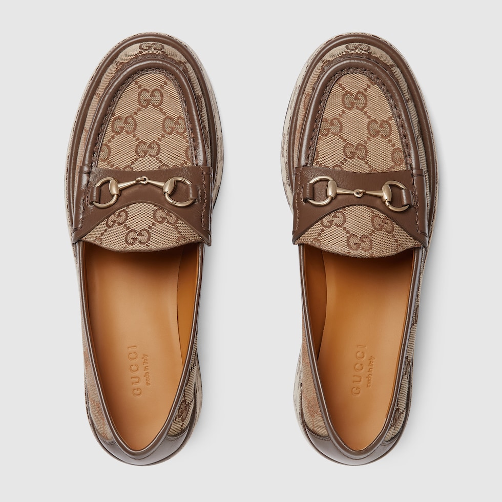 Gucci GG Monogram Brown Leather Canvas Sneakers Shoes Men's