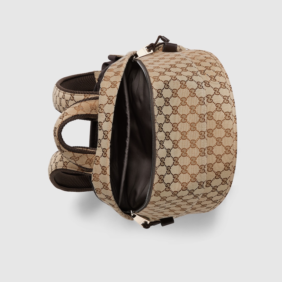 Zaino Con Logo Gucci Misura Media In Tessuto GG Beige Ed Ebano GUCCI zaino-con-logo-gucci-misura-media-in-tessuto-gg-beige-ed-ebano-gucci