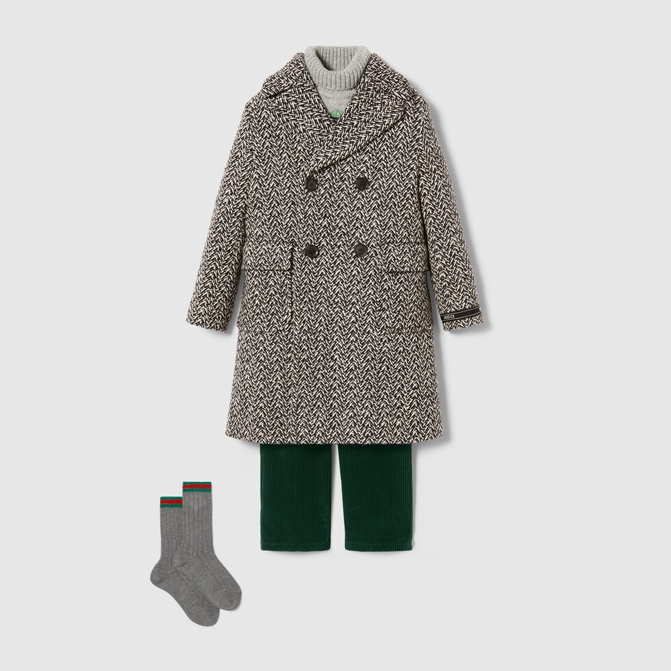 Children's cotton corduroy pant in dark green | GUCCI® US