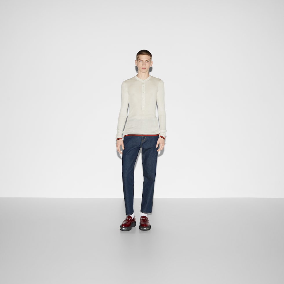 【GUCCI】lady's ショートスリーブニット コットンシルク white 792759_XKEAH_9060_012_100_0000