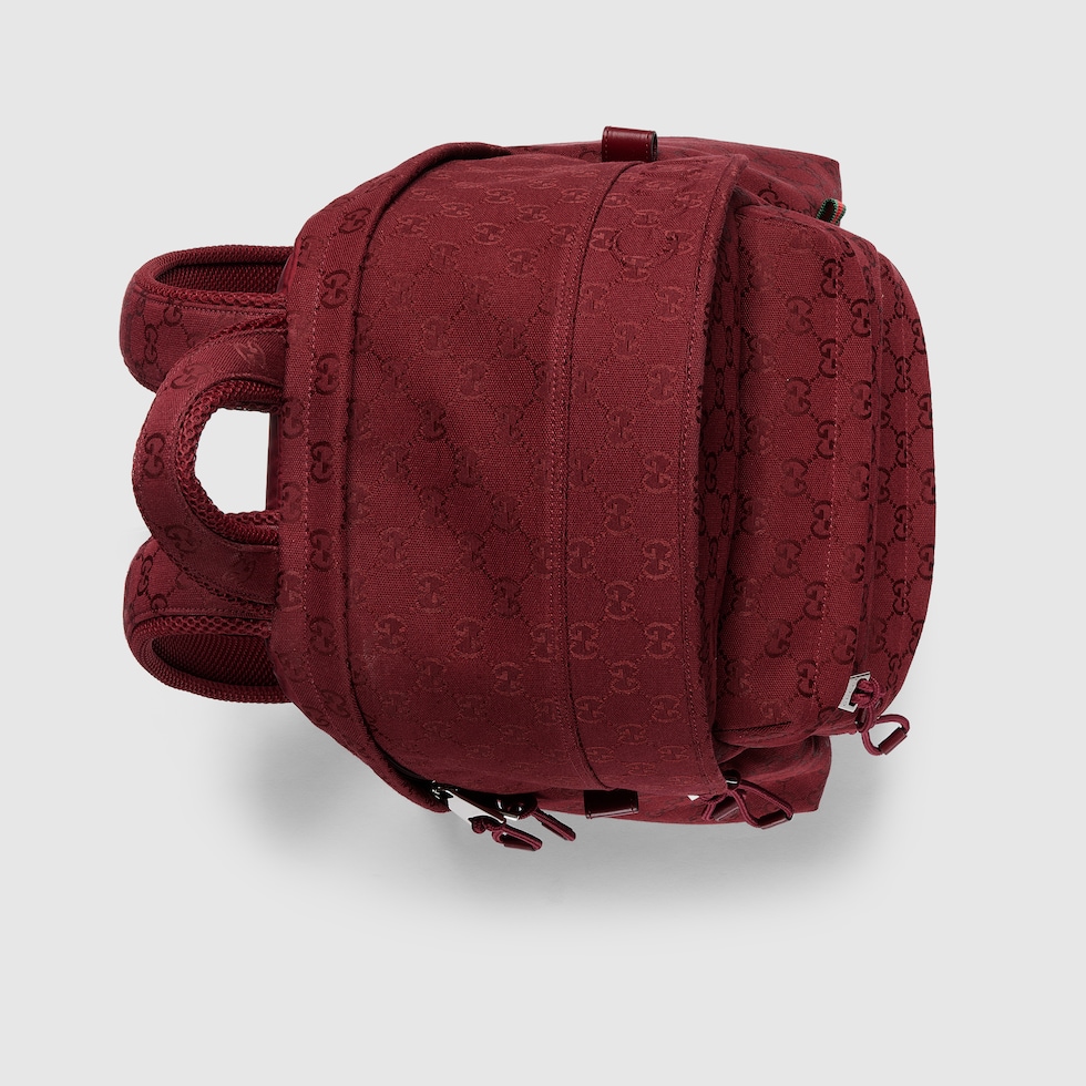 Mochila con logotipo Gucci mediano en lona GG rojo Rosso Ancora GUCCI ES